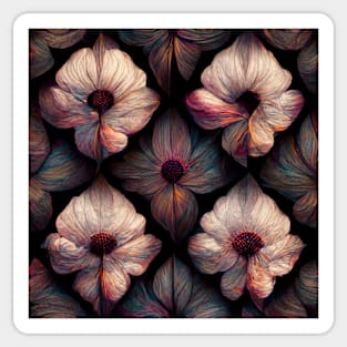 dark flower oil painting repeating pattern Sticker